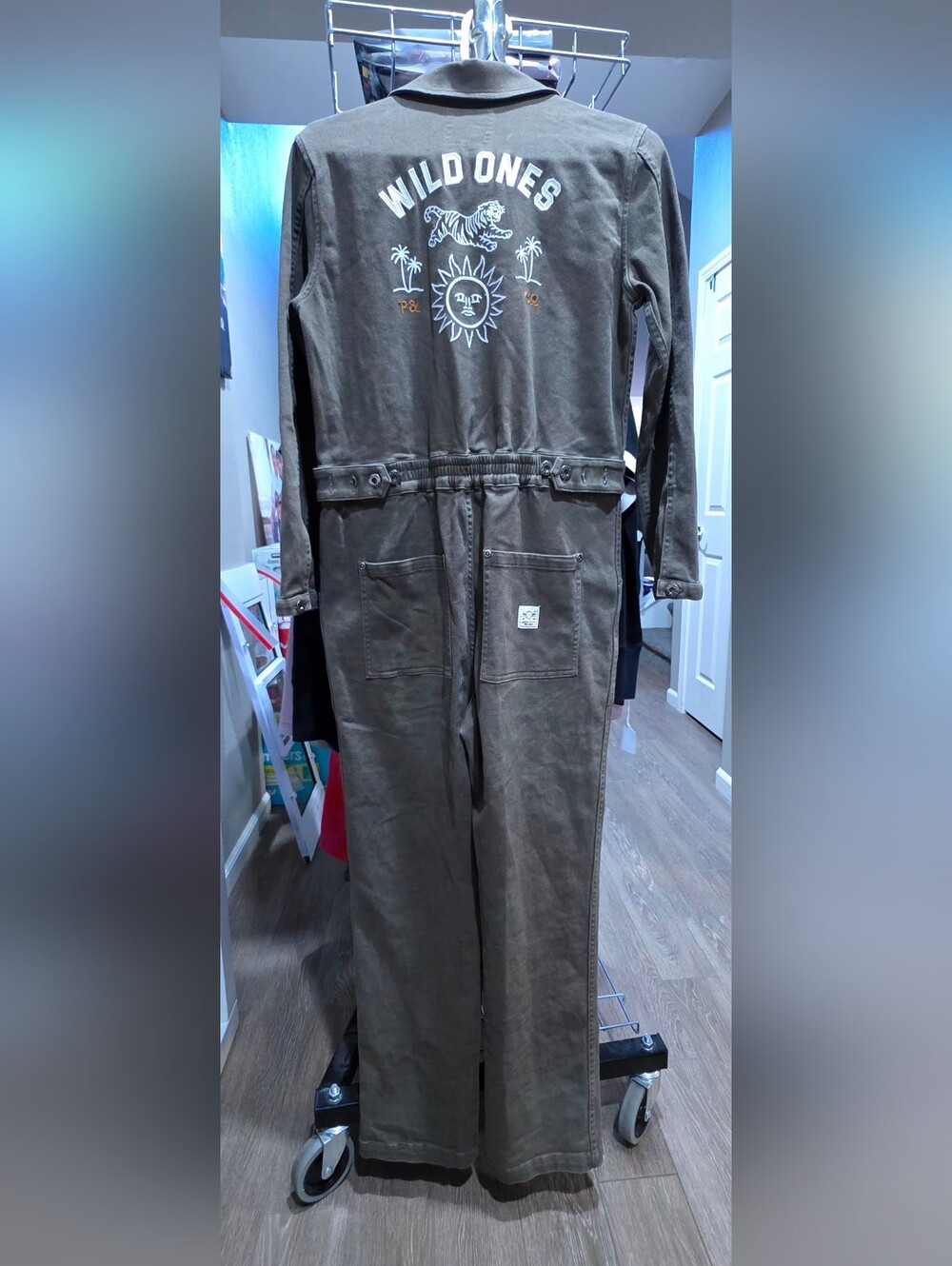 P&Co Wild Ones Dreamers Embroidered Utility Jumpsuit – Size 8